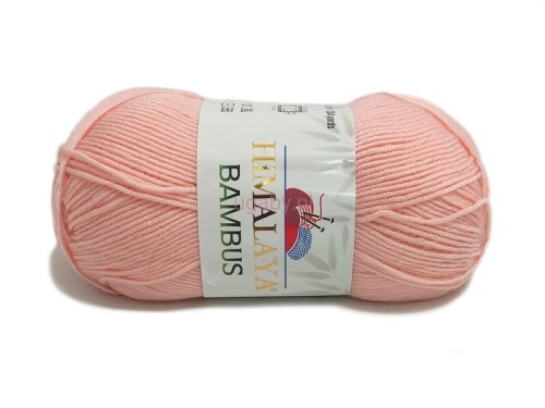 Włóczka Himalaya Everyday Bambus w ciepłym kolorze łososiowym (numer 236-07) z widoczną etykietą Anti-Pilling.