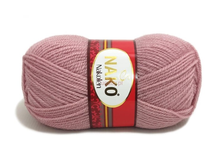 Włóczka Nako Nakolen pudrowy róż, numer 10275. Miękka mieszanka wełny z akrylem na dziecięce i damskie swetry.