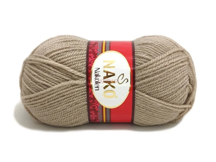 Beżowa włóczka Nako Nakolen, kolor numer 1199. Ciepła, miękka wełna z akrylem na zimowe swetry.
