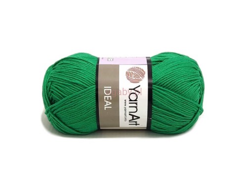 Elegancka szmaragdowa włóczka YarnArt Ideal (227). Motek w odcieniu głębokiej zieleni na białym tle