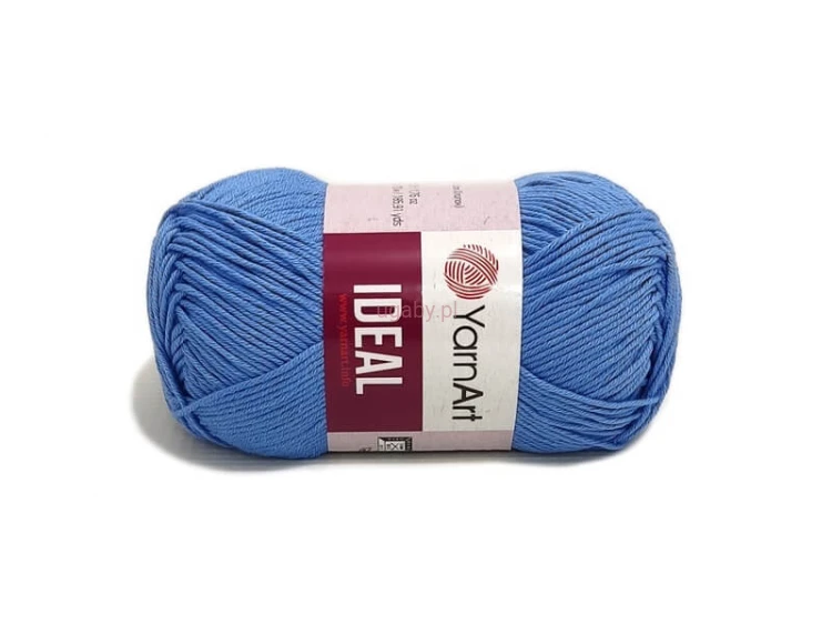 Motek włóczki 100% bawełny YarnArt Ideal w kolorze klasycznym niebieskim (239). Gładka i trwała nitka do rękodzieła.