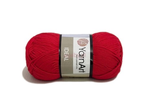 Włóczka YarnArt Ideal 100% bawełna kolor czerwony nr 237 dla niemowląt i alergików