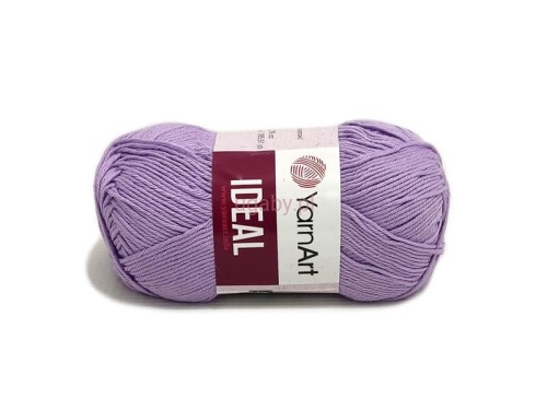 Włóczka YarnArt Ideal liliowa (245). Motek bawełniany w delikatnym fioletowym odcieniu, matowy splot.