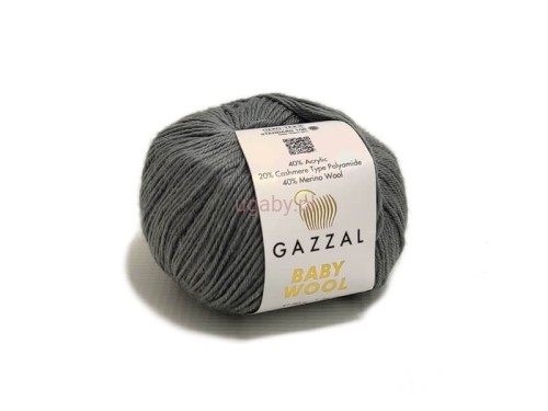 Włóczka Gazzal Baby Wool kolor szary nr 818 – ciepła i miękka mieszanka wełny merino z certyfikatem OEKO-TEX.
