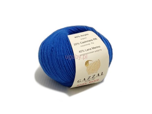 Włóczka Gazzal Baby Wool w kolorze chabrowym nr 830 – trwała i ciepła wełna merino z certyfikatem OEKO-TEX.