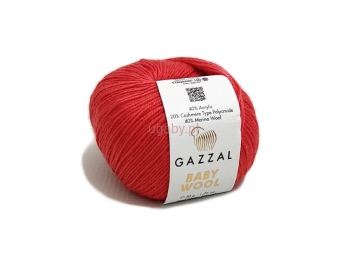 Włóczka Gazzal Baby Wool kolor koralowy nr 819 – miękka mieszanka wełny merino dla niemowląt z certyfikatem OEKO-TEX.