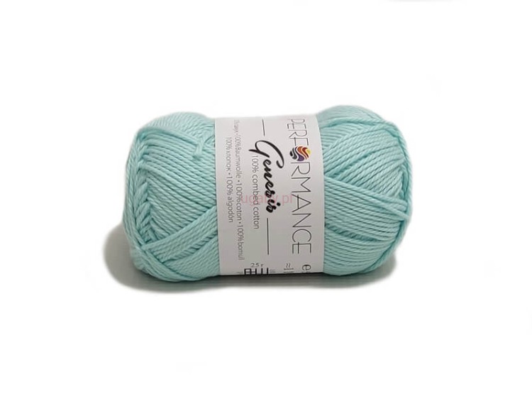 Jasnoniebieska włóczka Genesis numer 2214 aqua, 100% bawełna czesana Performance do letniej odzieży.