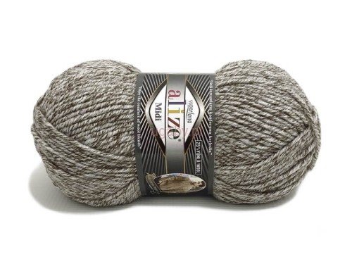 Włóczka Alize Superlana Midi beżowy melanż – motek puszystej włóczki o wielotonowym, naturalnym odcieniu beżu.