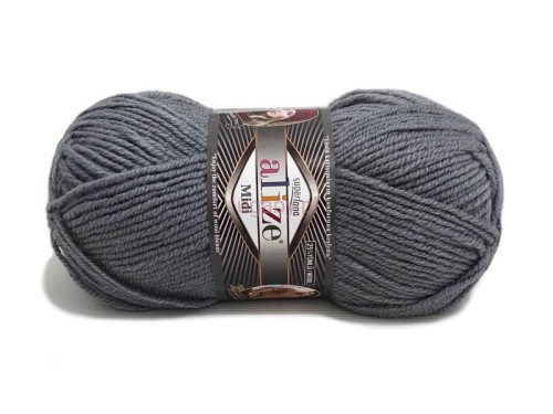 Włóczka Alize Superlana Midi w kolorze ciemnoszarym nr 87 – motek wełniano-akrylowej mieszanki na robótki zimowe.