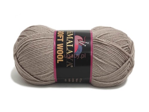 Włóczka Himalaya Soft Wool kolor 227-03 ciemnobeżowy – motek wełny z akrylem na eleganckie swetry i akcesoria domowe.