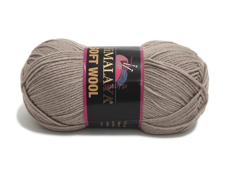 Włóczka Himalaya Soft Wool kolor 227-03 ciemnobeżowy – motek wełny z akrylem na eleganckie swetry i akcesoria domowe.