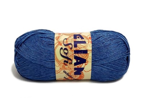 Dżinsowa włóczka Elian Sofi numer 10788, miękka mieszanka bawełny i wiskozy z połyskiem.