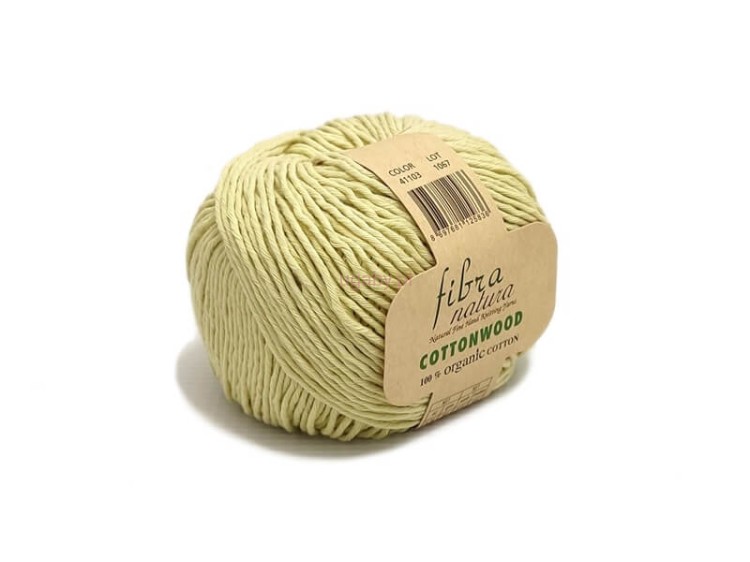 Pistacjowa włóczka Cottonwood 41103 z bawełny organicznej, matowa przędza o luźnym splocie wielonitkowym do robótek dziecięcych, dostępna w ugaby.pl.
