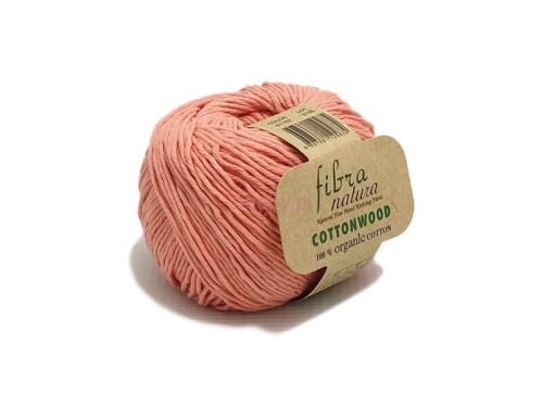 Łososiowa włóczka Cottonwood 41107 z bawełny organicznej, matowa przędza o luźnym splocie wielonitkowym do robótek dziecięcych, dostępna w ugaby.pl.