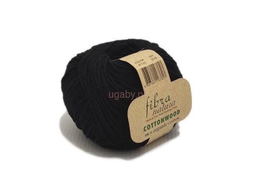 Czarna włóczka Cottonwood 41123 z bawełny organicznej, matowa przędza o wielonitkowym splocie do robótek ręcznych, oferta sklepu ugaby.pl.