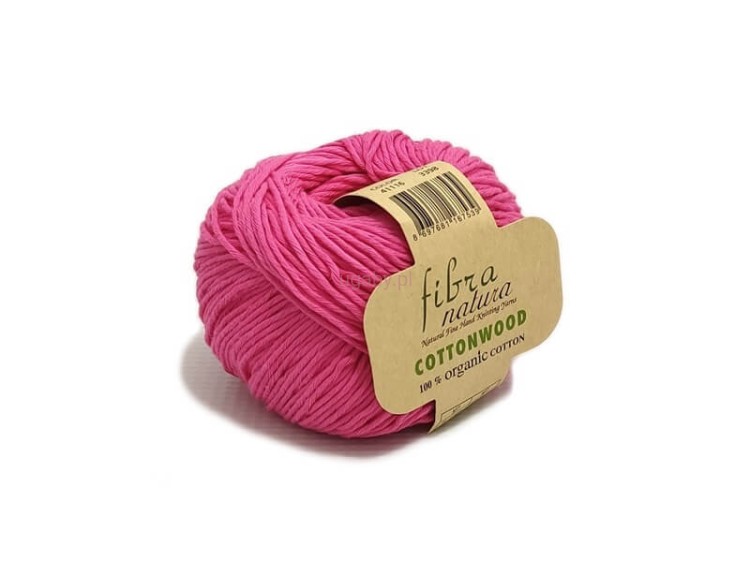 Różowa włóczka Cottonwood 41116 z bawełny organicznej, matowa przędza błękitna o wielonitkowym splocie do robótek dla dzieci, oferta ugaby.pl.