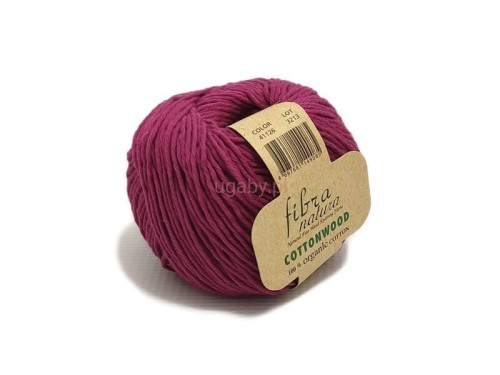 Włóczka Cottonwood z bawełny organicznej kolor cyklament nr 41126, matowa przędza wielonitkowa do robótek dziecięcych, sklep ugaby.pl.