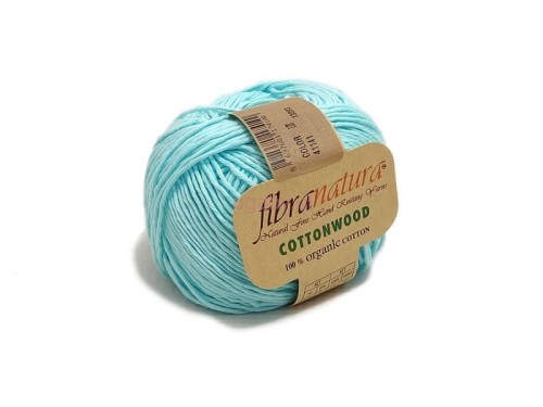 Turkusowa włóczka Cottonwood 41141 z bawełny organicznej, matowa przędza o luźnym splocie wielonitkowym do robótek dziecięcych, dostępna w ugaby.pl.