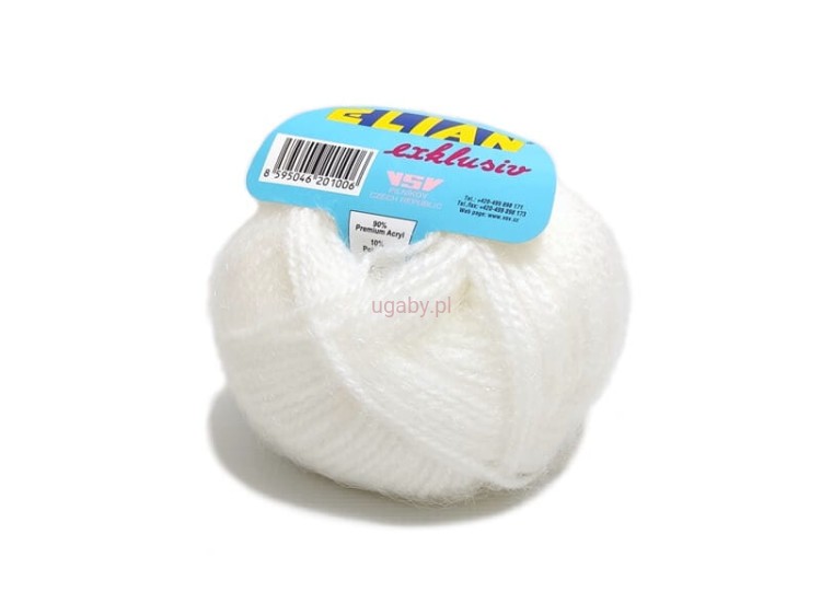 włóczka Elian Exklusiv kolor biały
