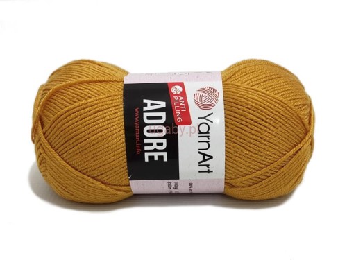 Motek włóczki YarnArt Adore 334 w kolorze bursztynowym – miodowy akryl antypilling.