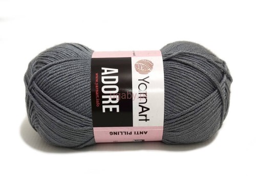 Stalowa włóczka YarnArt Adore 347 – szary motek akrylu antypilling na męskie i damskie swetry.