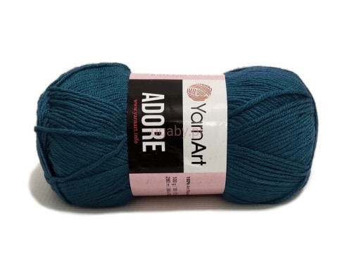 Motek włóczki YarnArt Adore 348 kolor ciemny dżins – niebieski akryl antypilling na swetry.