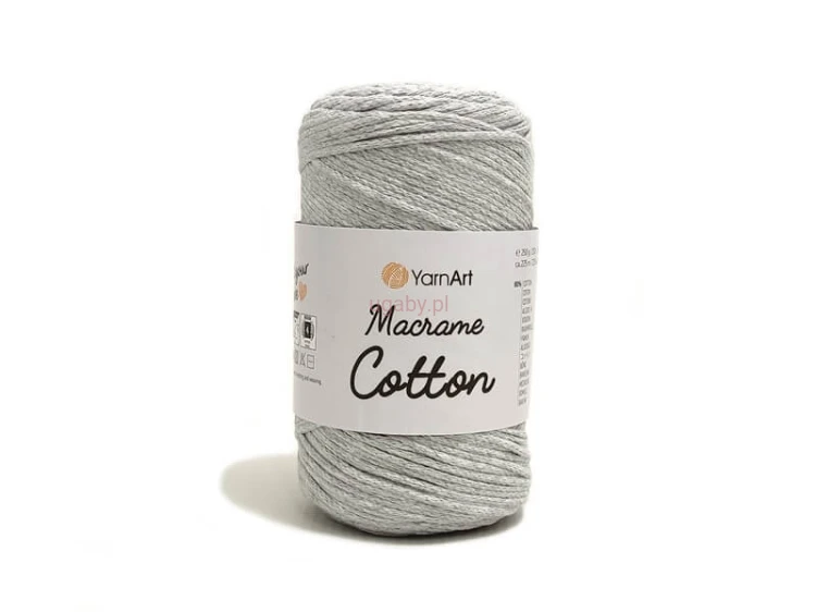 Macrame Cotton kolor jasno popielaty