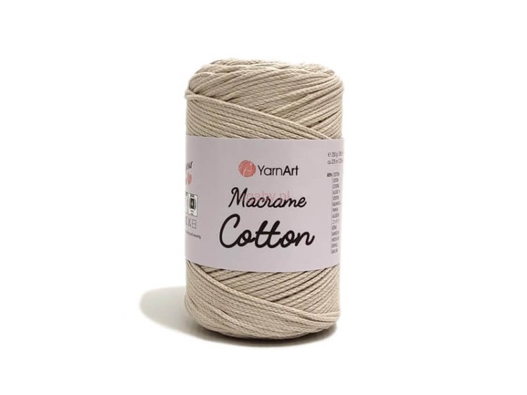 Macrame Cotton kolor jasnobeżowy.