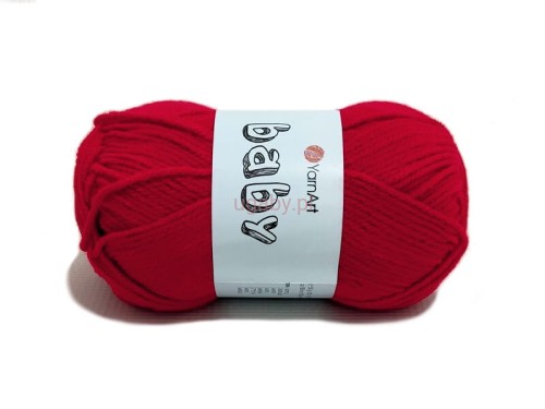 Włóczka Baby YarnArt kolor 156 czerwona intensywna akryl dla dzieci i niemowląt.