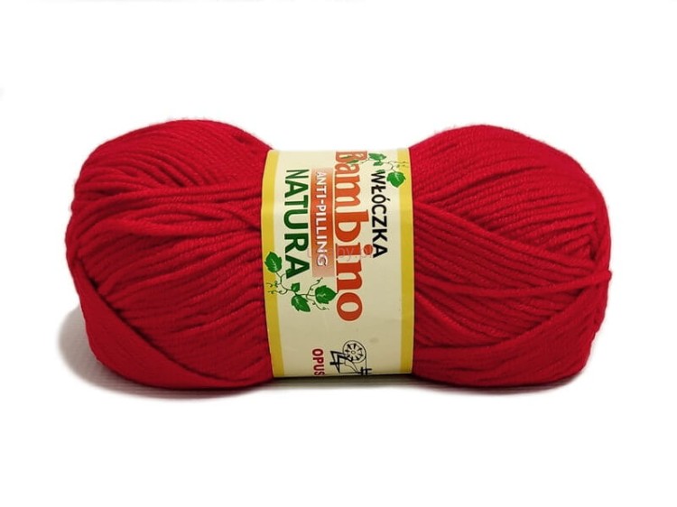 włóczka Bambino kolor czerwony