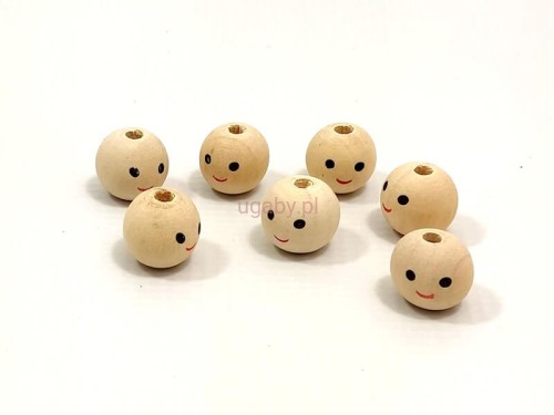 koralik drewniany buźka