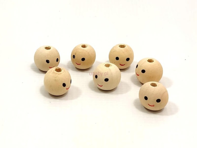 koralik drewniany buźka