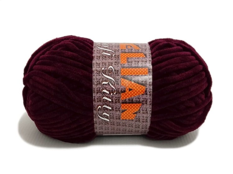 włóczka Elian Soft Kitty kolor bordowy