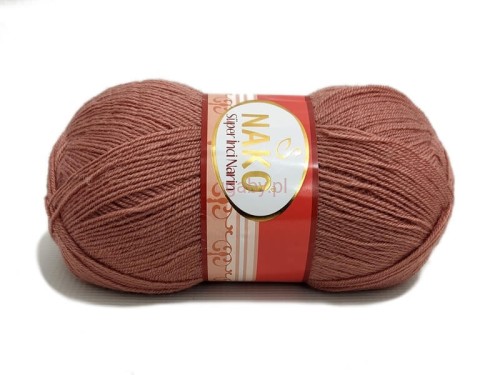 Włóczka Nako Super Inci Narin kolor jasny ceglasty – motek cienkiej wełny z akrylem premium, delikatny rdzawy odcień na swetry i ażurowe chusty od ugaby.pl.