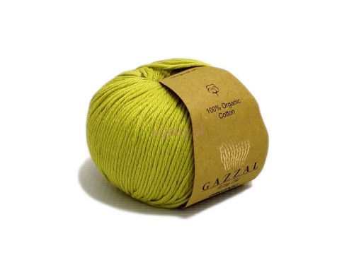 Włóczka Gazzal Organic Baby Cotton kolor 426 limonka bawełna organiczna antyalergiczna na wyroby dziecięce