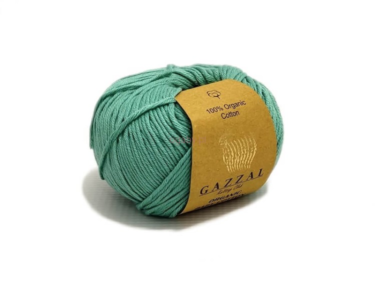Włóczka Gazzal Organic Baby Cotton kolor 422 morski bawełna organiczna antyalergiczna na kocyki i ubranka