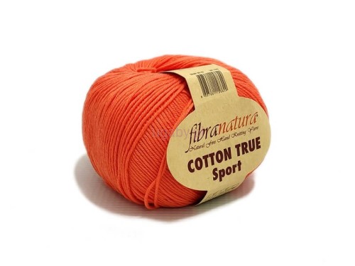 Pomarańczowa włóczka bawełniana Cotton True Sport (kolor 107-03) – aksamitna bawełna na letnie swetry i dodatki, pasmanteria ugaby.pl.