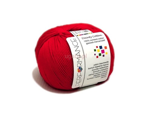 Alt obrazka: Czerwona włóczka Dainty Cotton numer 084 z bawełny egipskiej merceryzowanej, motek marki Performance.