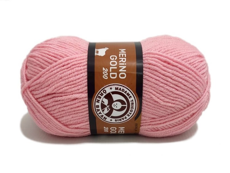 włóczka Merino Gold 200 kolor jasny różowy