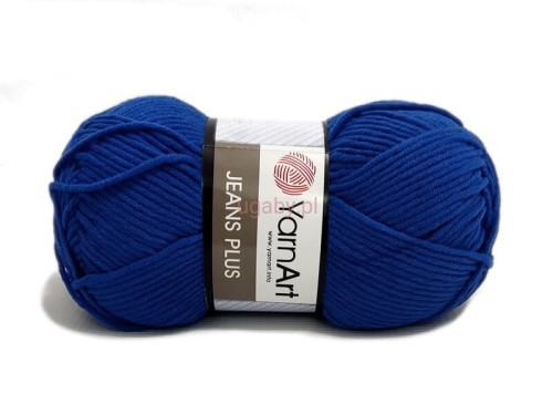 Chabrowa włóczka YarnArt Jeans Plus nr 47 – intensywnie niebieska mieszanka bawełny i akrylu, ugaby.pl.