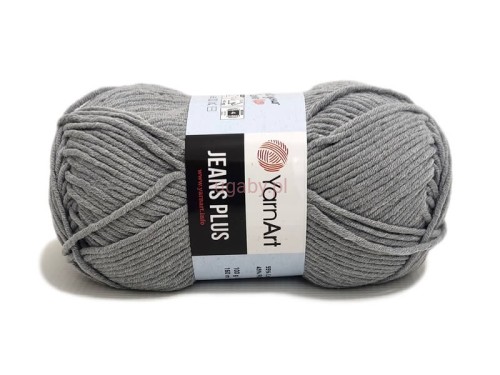 Szara włóczka YarnArt Jeans Plus nr 46 – jasnoszara mieszanka bawełny z akrylem na swetry i koce, ugaby.pl.