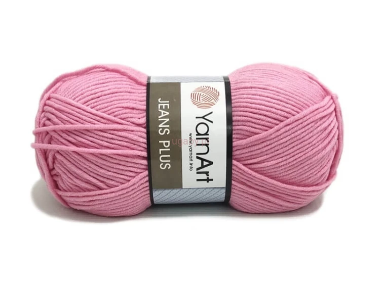 Różowa włóczka YarnArt Jeans Plus nr 36 – pastelowa mieszanka bawełny z akrylem na wyroby dziecięce, ugaby.pl.