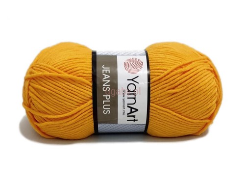 Żółta włóczka YarnArt Jeans Plus nr 35 – słoneczna mieszanka bawełny z akrylem na radosne robótki, ugaby.pl.