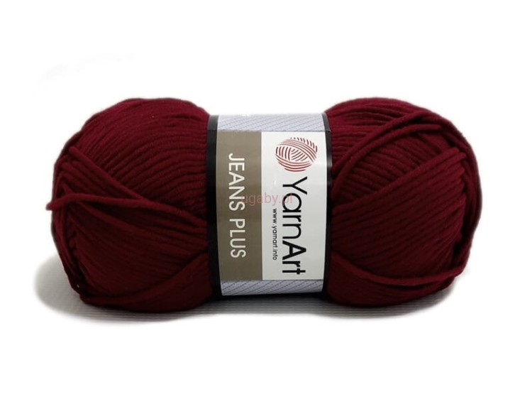 Włóczka YarnArt Jeans Plus kolor burgundowy 66 – wysokiej jakości mieszanka bawełny z akrylem w ugaby.pl.