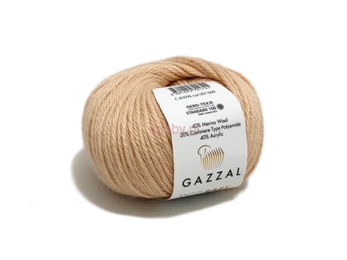 Włóczka Gazzal Baby Wool XL kolor jasny beż nr 839 – miękka, grubsza mieszanka z merynosem na dziecięce swetry i kocyki.