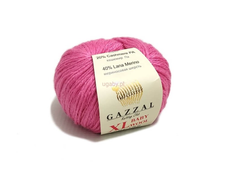 Włóczka Gazzal Baby Wool XL róż indyjski nr 831 – puszysta, grubsza mieszanka z merino na eleganckie swetry i akcesoria.