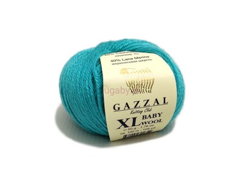 Włóczka Gazzal Baby Wool XL kolor morski turkus nr 832 – miękka, grubsza mieszanka z merynosem na eleganckie swetry i czapki.