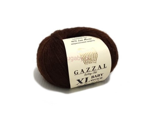 Włóczka Gazzal Baby Wool XL kolor brązowy nr 807 – puszysta wełna z merynosem i sztucznym kaszmirem.