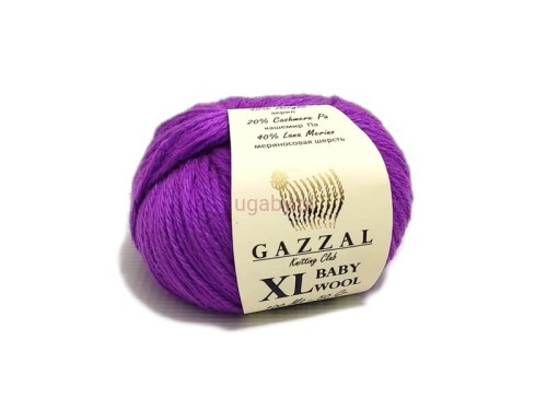 Włóczka Gazzal Baby Wool XL kolor fioletowy nr 815 – miękka mieszanka z merynosem na wyraziste swetry i czapki.