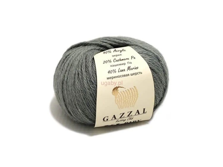 Włóczka Gazzal Baby Wool XL kolor jasny szary nr 818 – miękka, grubsza mieszanka z merynosem na szare swetry i akcesoria.